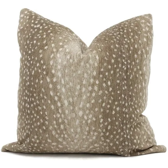 Khaki Chenille Antelope Decorative Pillow Cover