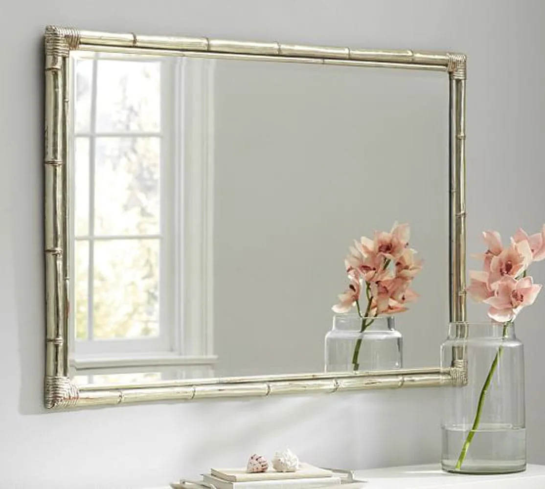 BAMBOO SILVER GILT WALL MIRROR