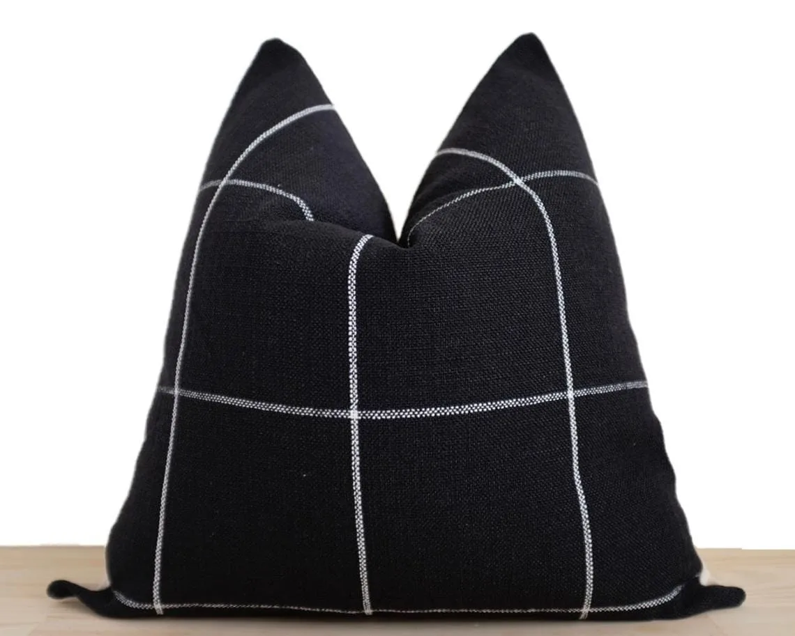 Black Checkered Pillow