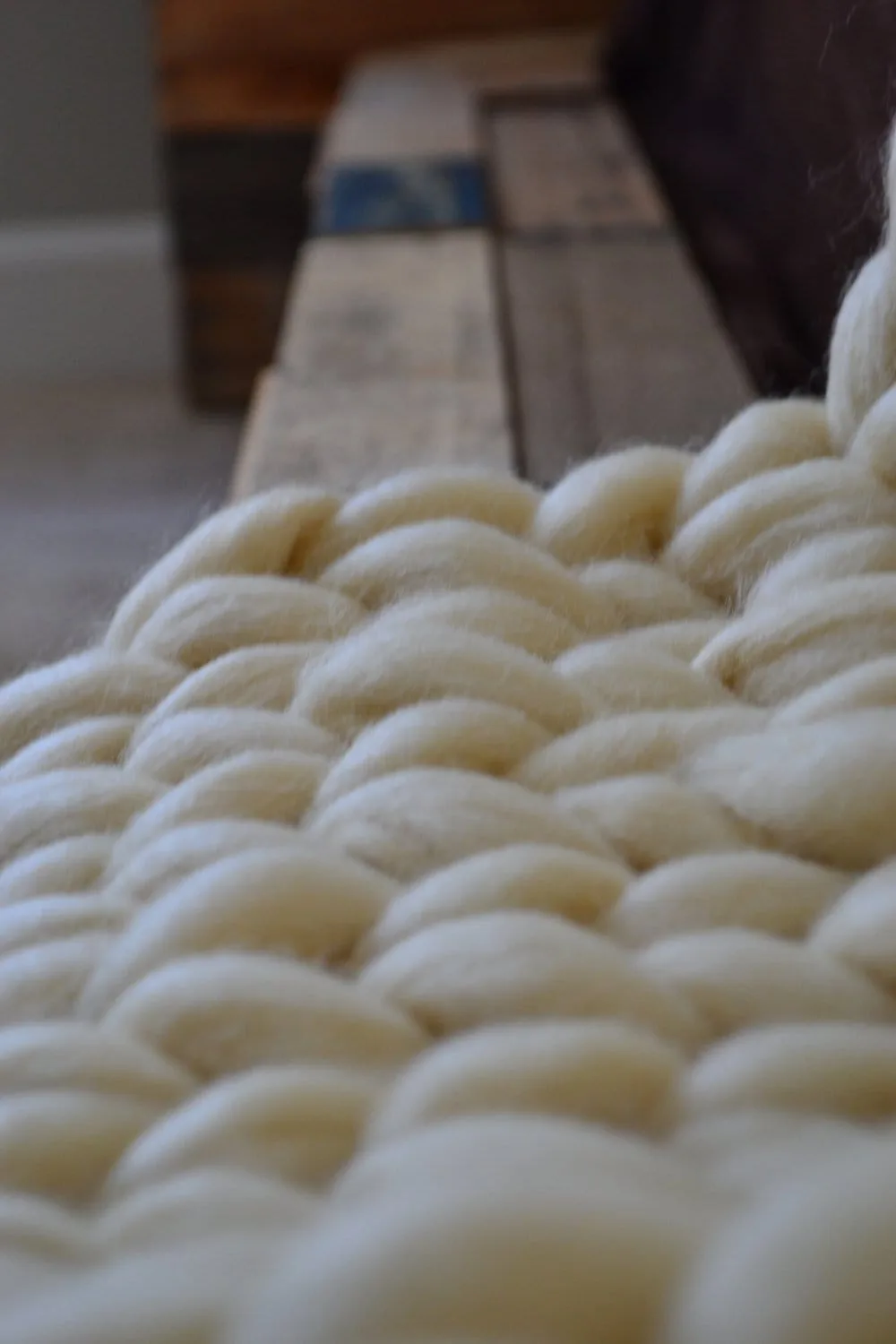 Chunky knit table runner