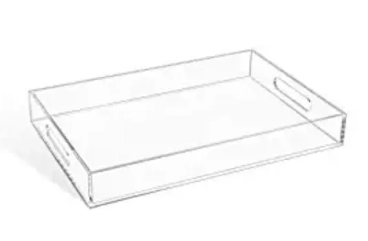 Clear Sturdy Acrylic Serving Tray with Handles