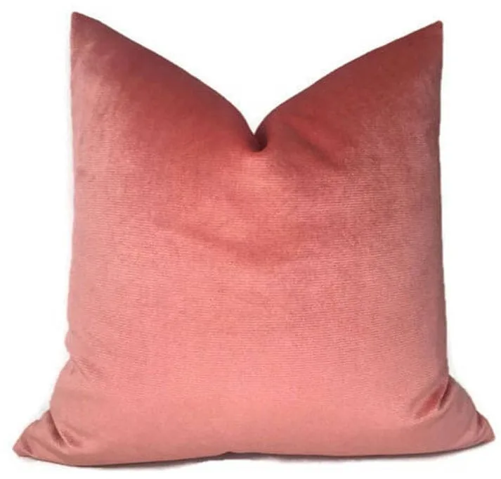 Coral Velvet Pillow