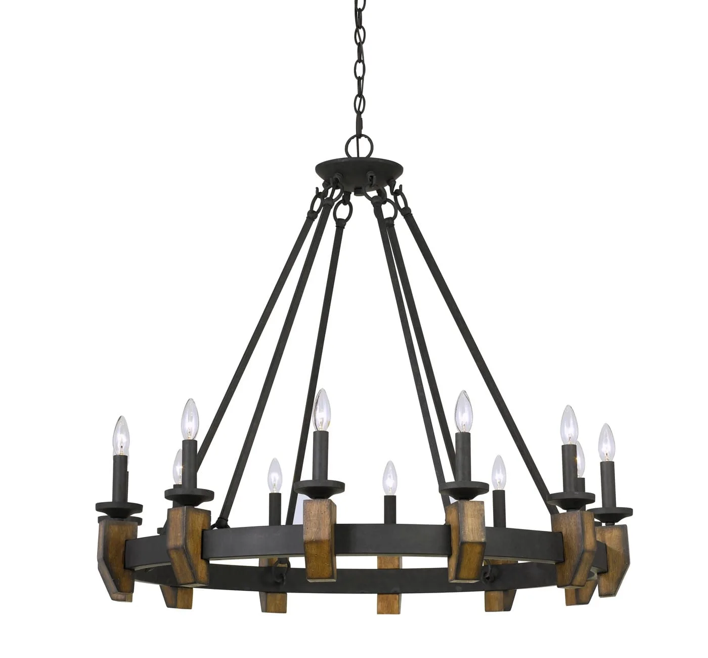 Cruz Metal/Wood Chandelier Bronze 4