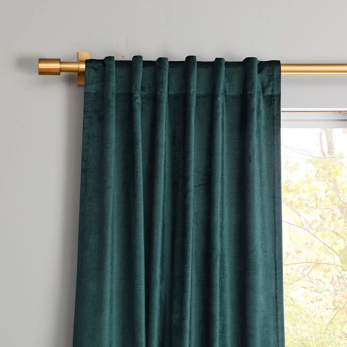 Cotton Luster Velvet Curtain - Green Gables