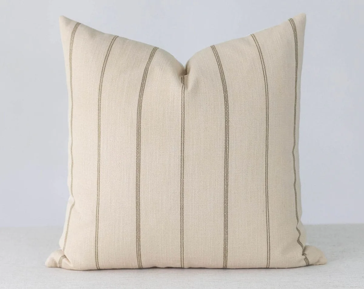 Cream and brown Stripe Pillow