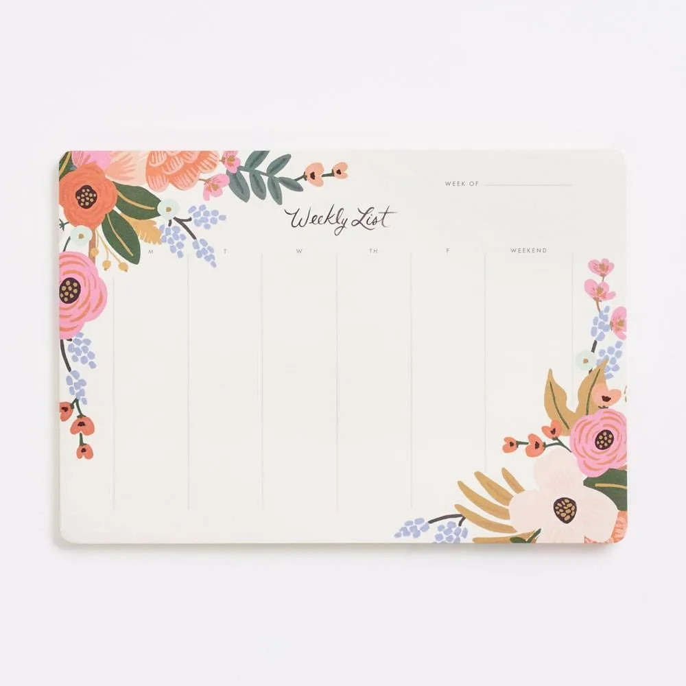 Floral Lively Floral Weekly Desk Notepad