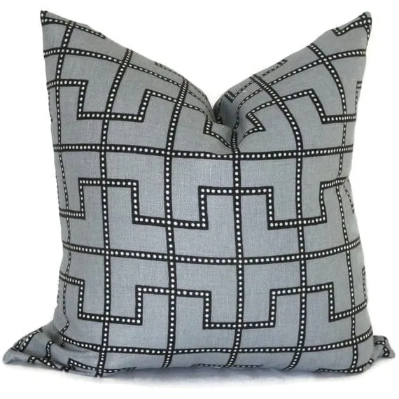 Celerie Kemble Bleecker Twilight Gray Decorative Pillow Cover