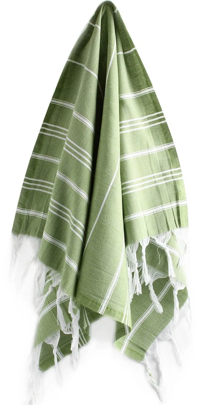 Cacala Hand Face Turkish Towel Pestemal 23x36 Peshtemal Fouta Kitchen Baby Care Olive Green