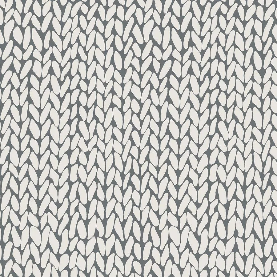 Hand Knit Grey Removable Wallpaper