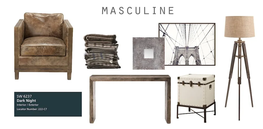 Masculine room interior design