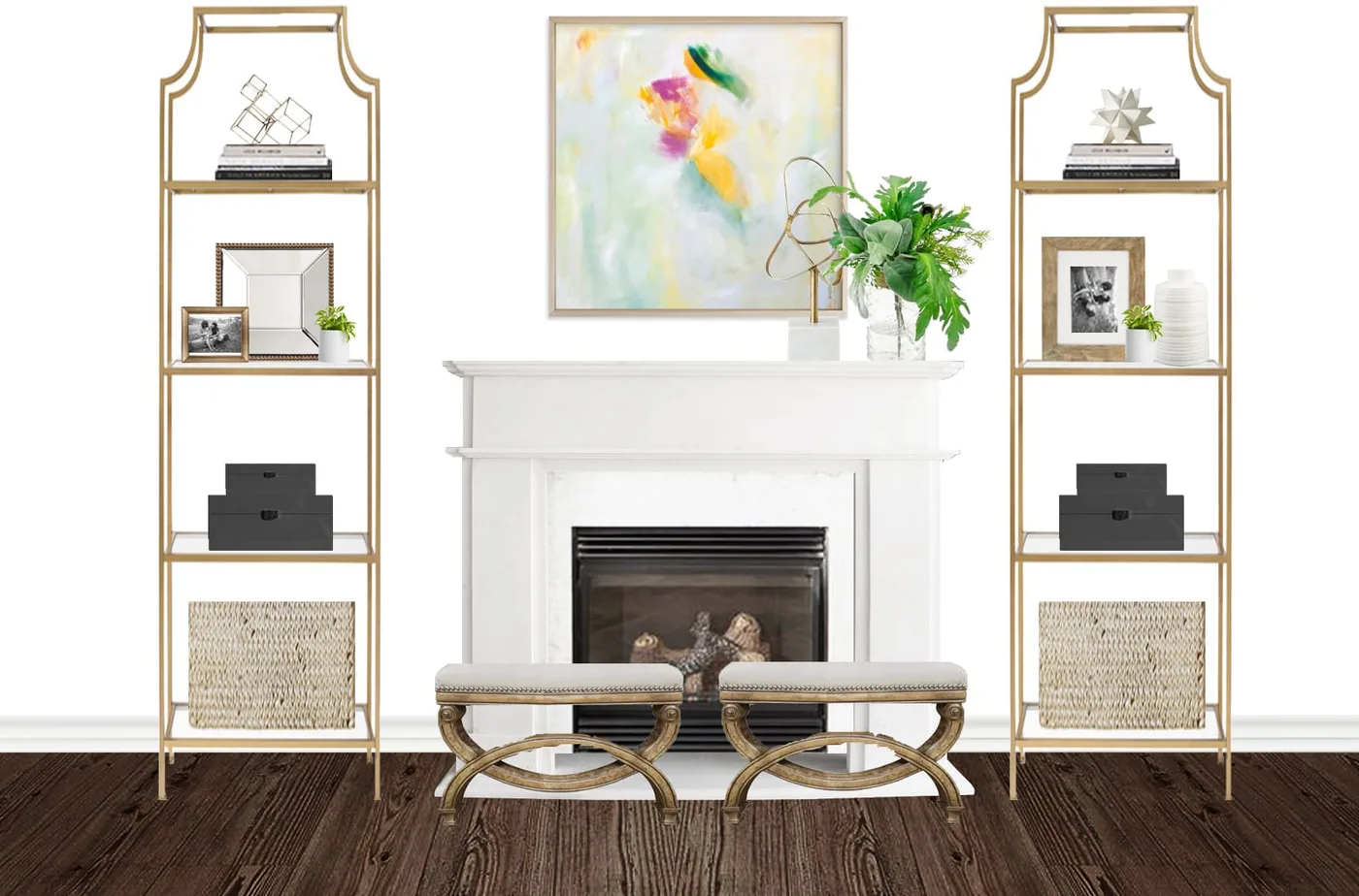 Fireplace with a Pop of Color