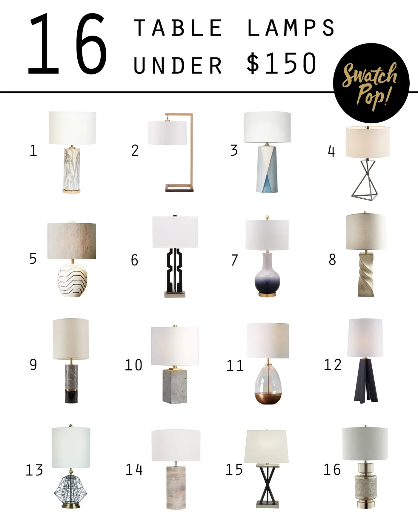 16 Table Lamps Under $150