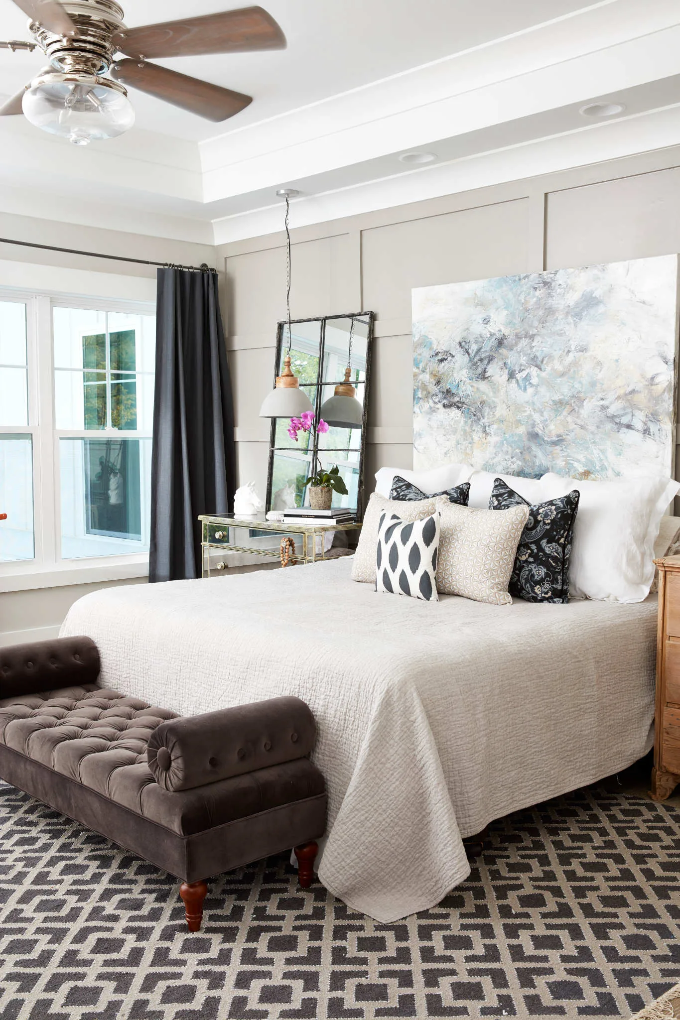 How to Decorate Above A Bed - Large Scale Art