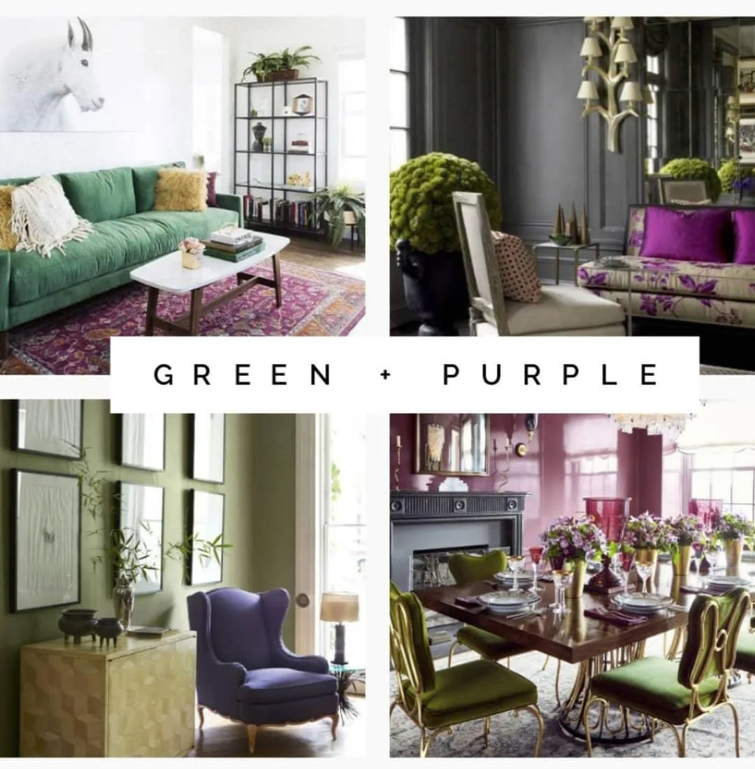 Green and purple interior design examples