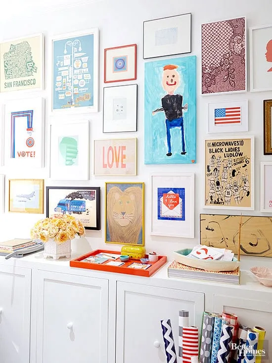 How to hang kids art