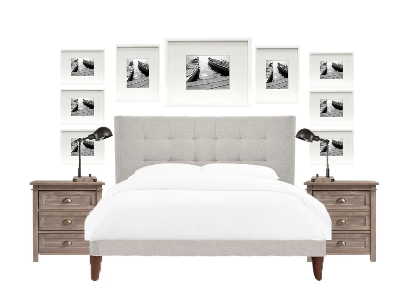 How to Decorate Above A Bed - Gallery Wall