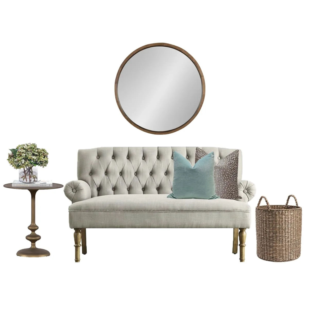 Settee + Wall Mirror