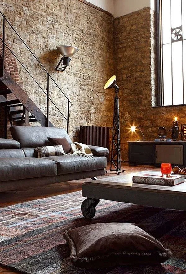 Masculine interior designed room