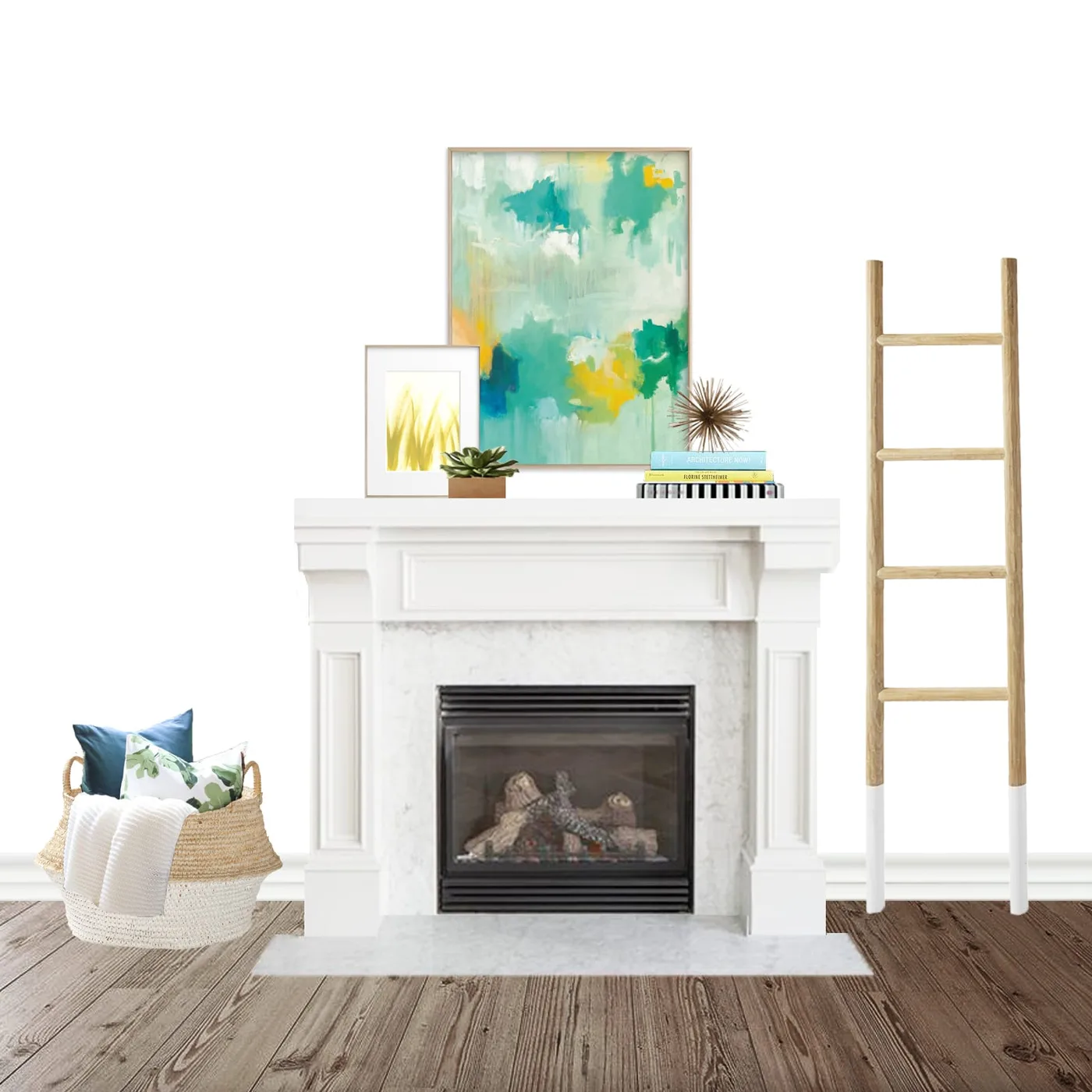 Fireplace Interior Design - Colorful & Casual