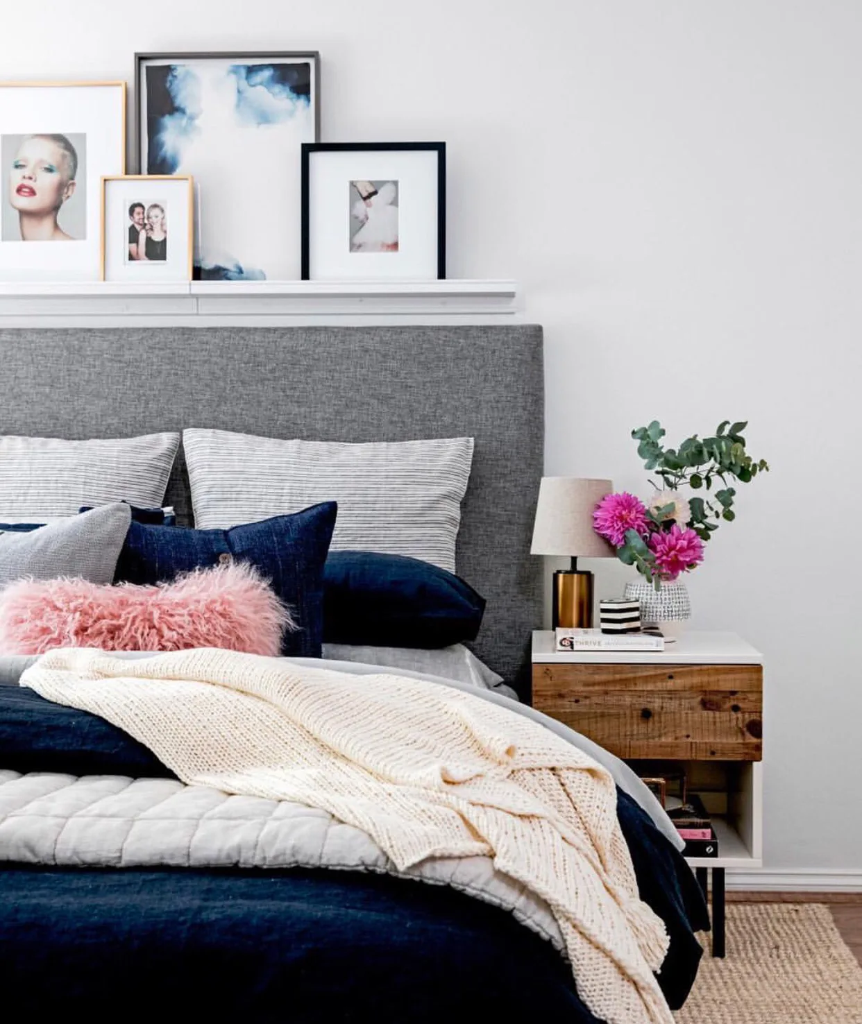 How to Decorate Above A Bed - Use a Shelf