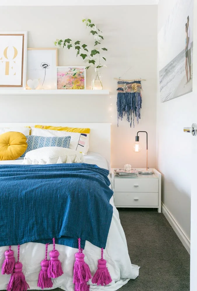 How to Decorate Above A Bed - Use a Shelf