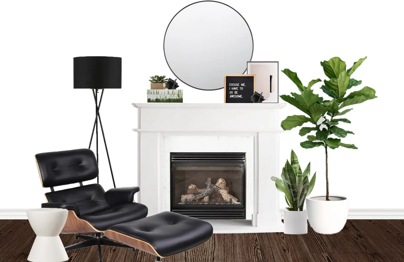 Modern Greenery Fireplace