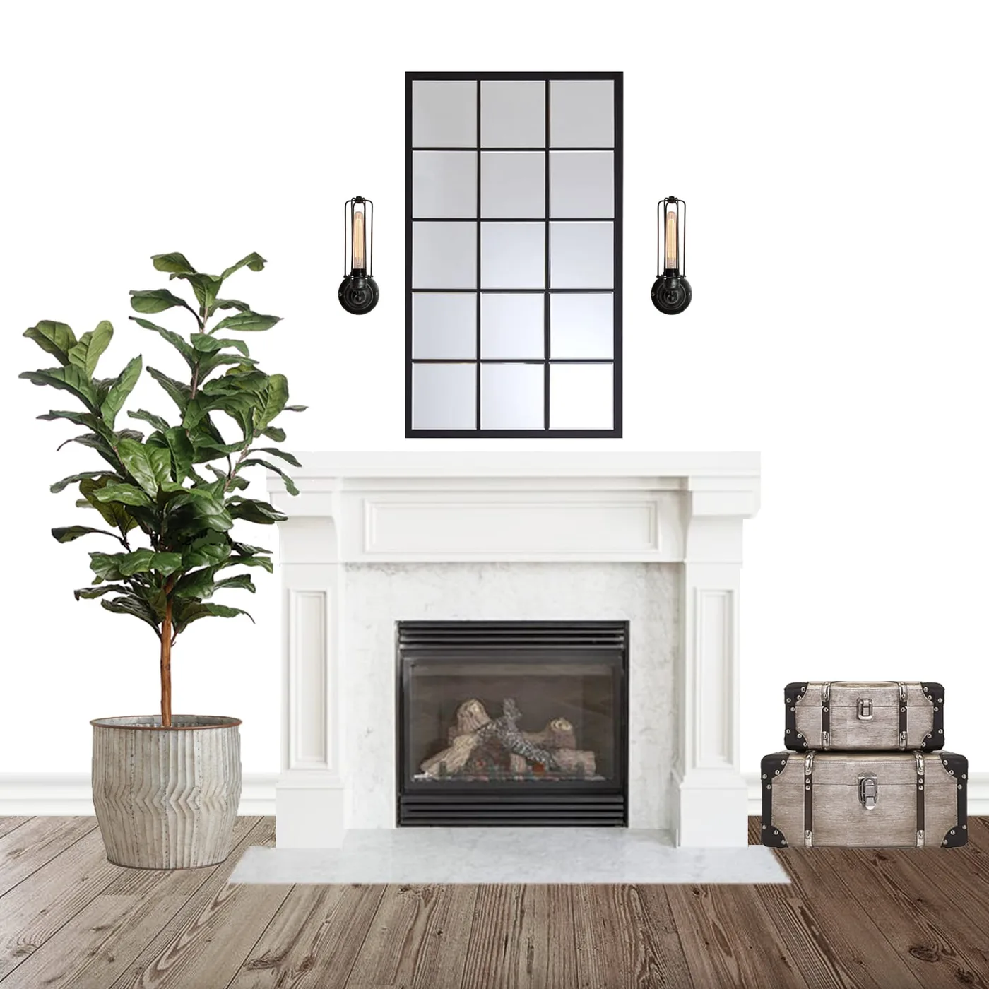 Fireplace Interior Design - Modern Farmhouse