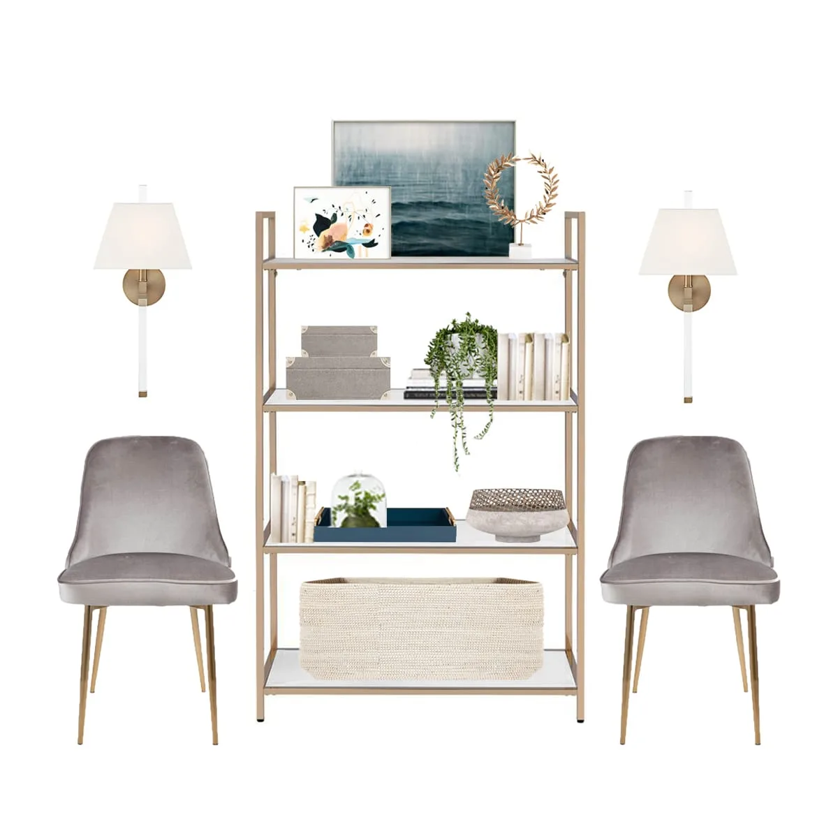 Bookcase + Chairs
