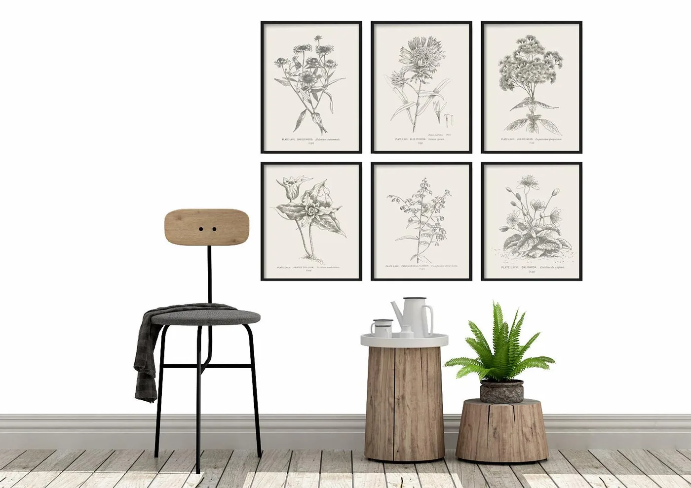 Farmhouse Decor Rustic Country - Vintage Farmhouse Decor - Botanical Illustration - Modern Farmhouse Decor - Botanical Print Set - Prints