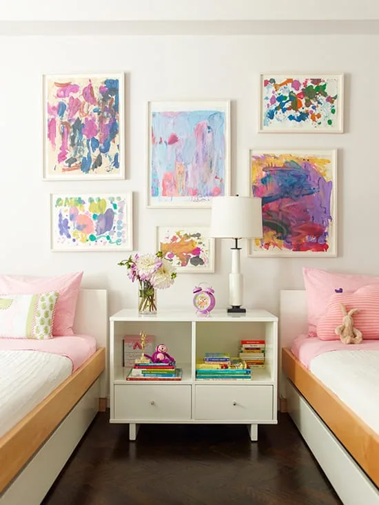 How to hang kids art