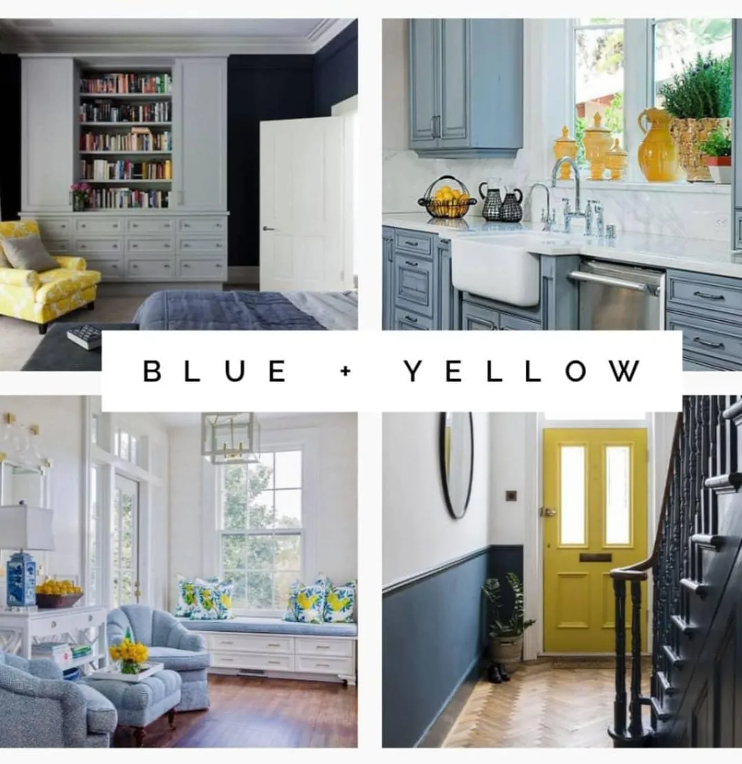 Blue and yellow interior design examples
