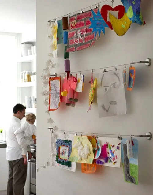 How to hang kids art
