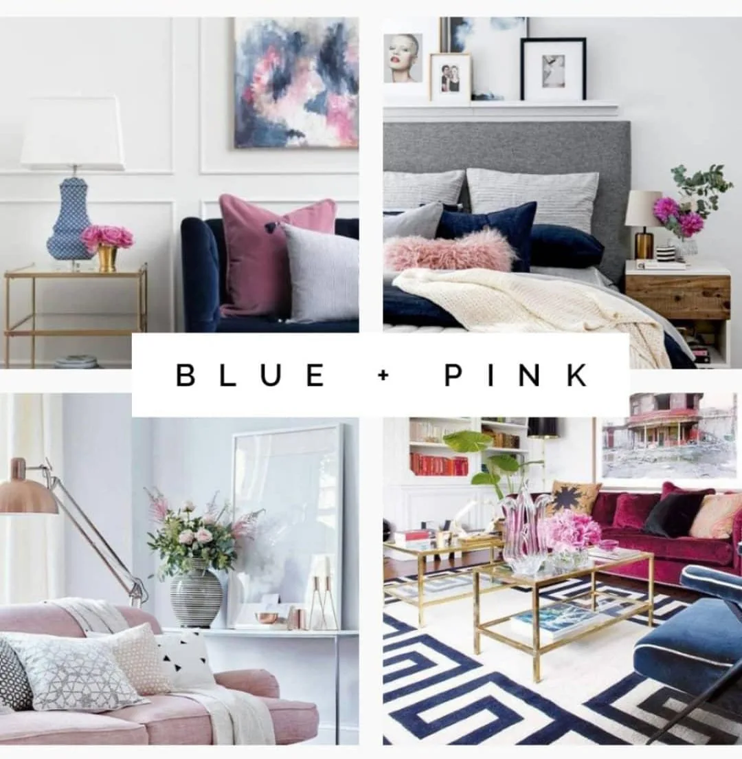 Blue and pink interior design examples
