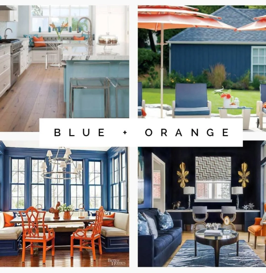Blue and Orange interior design examples