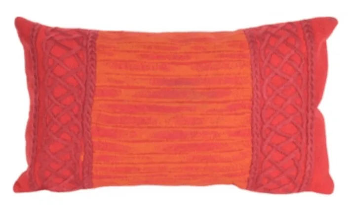 Red Embellished Border Accent Pillow