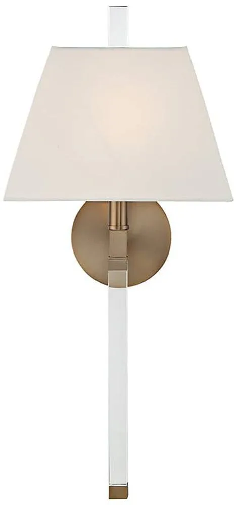 Crystorama Renee High Aged Brass Wall Sconce