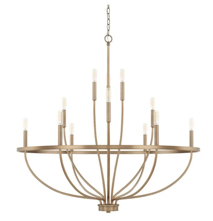 Capital Lighting 428501AD Grayson Chandelier, Aged Brass