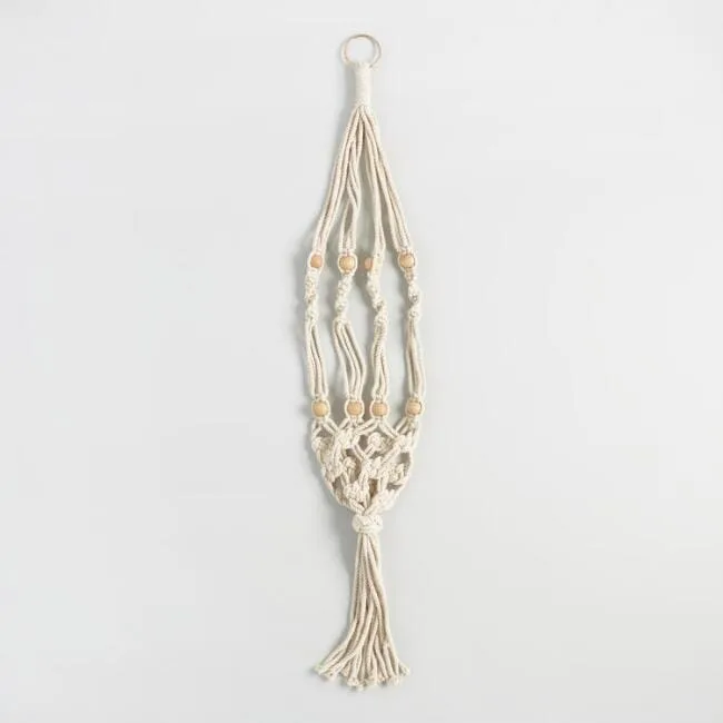 Natural Bead Macrame Plant Hanger