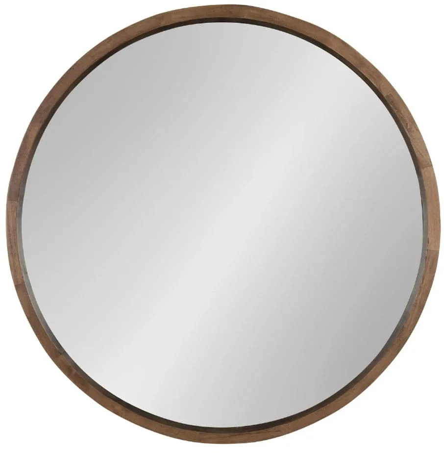 Kate and Laurel Hutton Round Decorative Wood Frame Wall Mirror