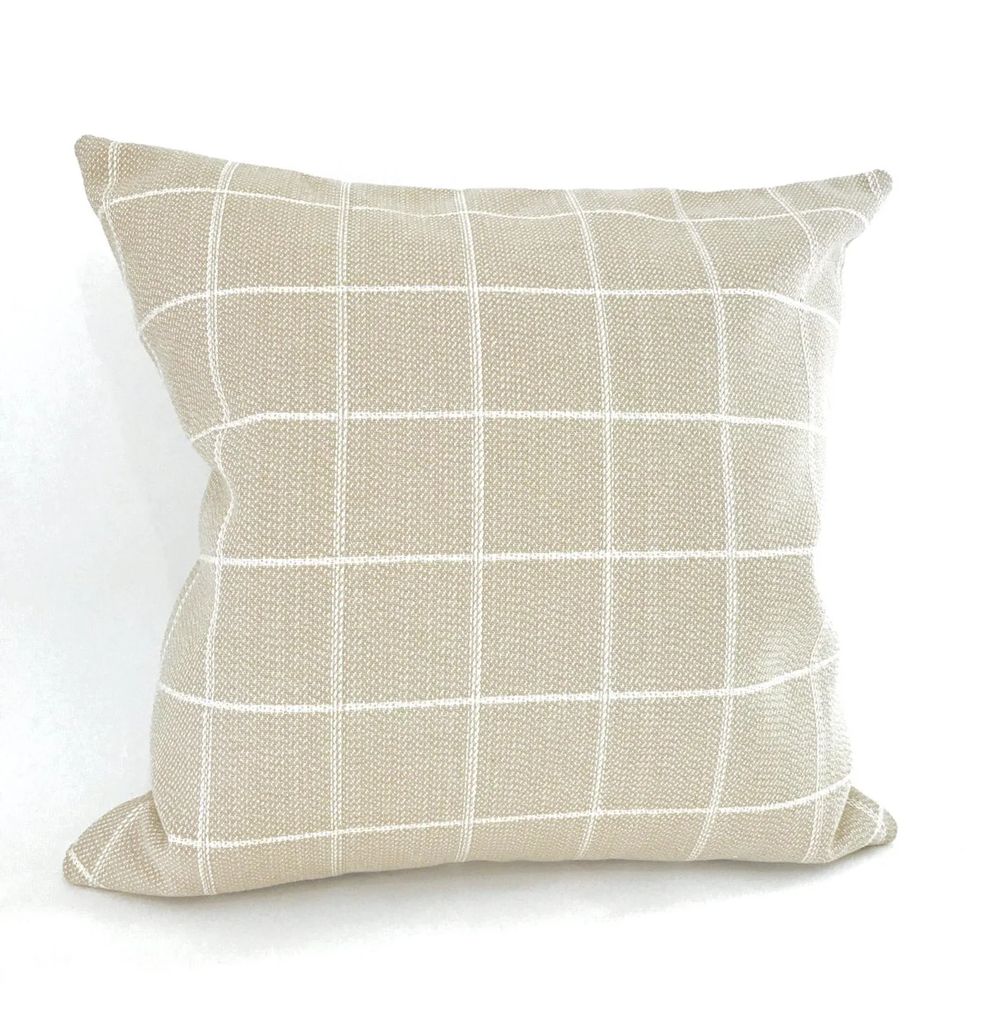 Windowpane Pillow Cover, Tan Pillow Cover, Taupe Pillow Cover, Farmhouse Pillow Cover, Pillow Cover, Designer Pillow Cover, Hackner Home