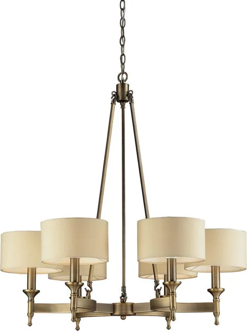 6 Light Chandelier Antique Brass Tranditional