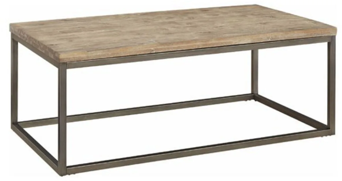 Wood Coffee Table With Metal Base