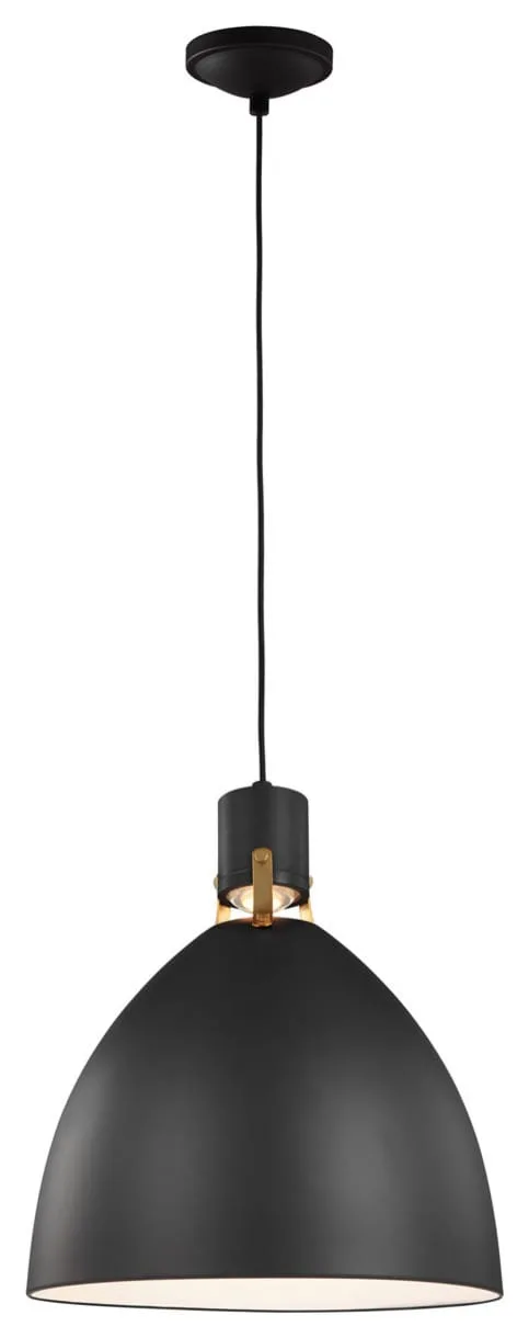 Large LED pendant matte black chrome