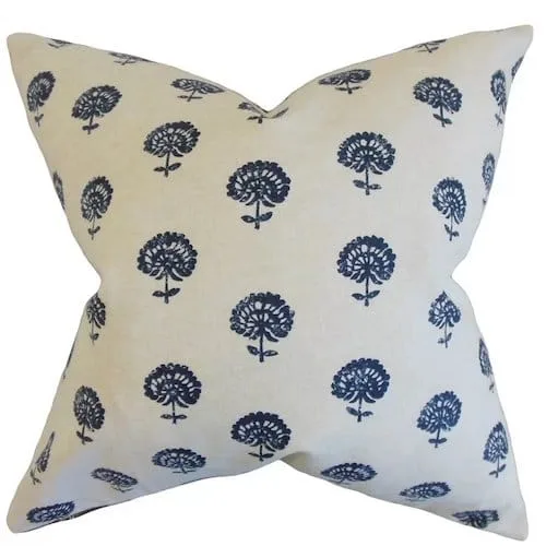 Blue floral pillow