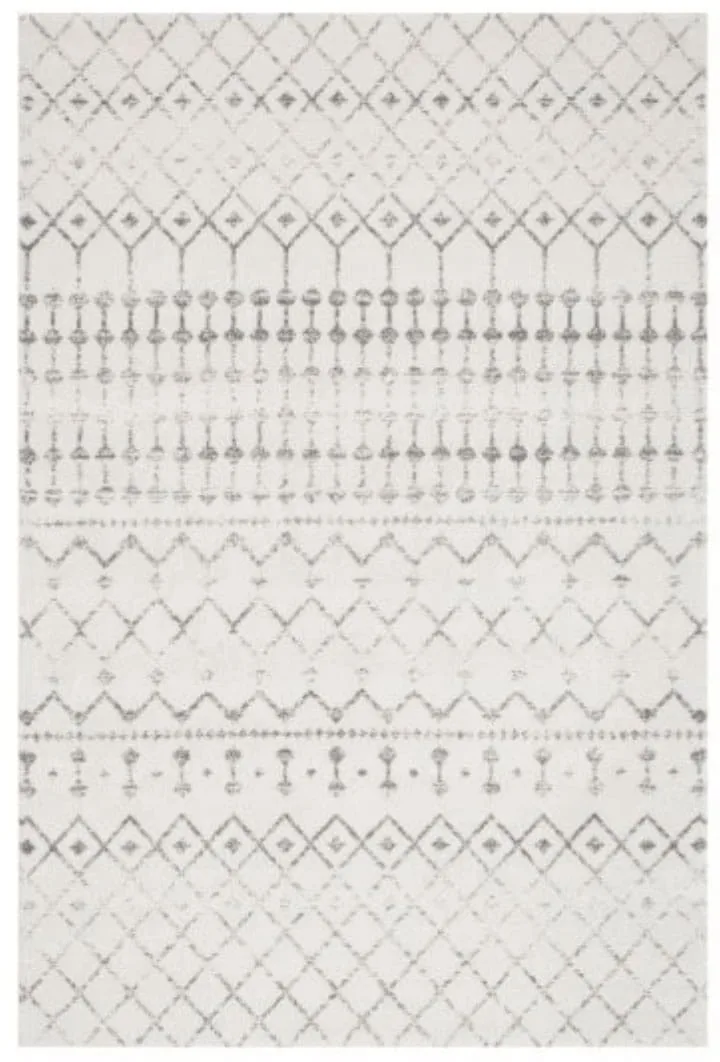 Gray and  White Rug