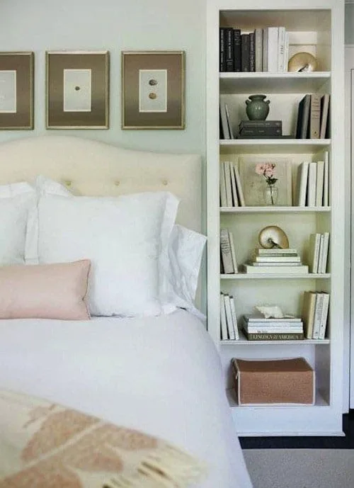 Vertical bookcase bedside table