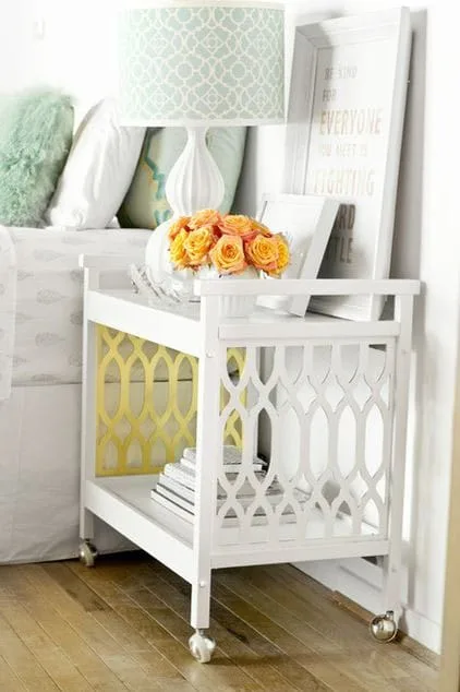 Bar cart bedside table