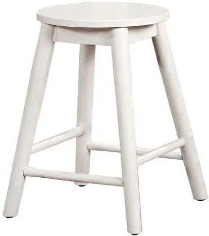 White backless stool