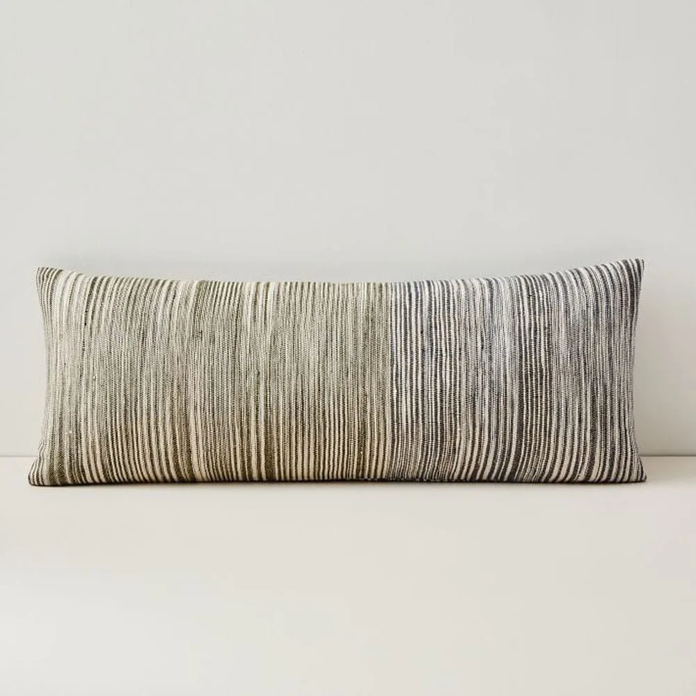 Silk Ombre Striations Bolster Pillow Cover