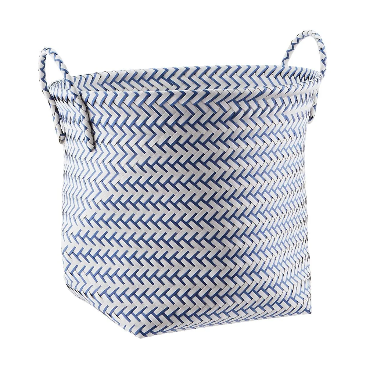 Slate Blue & White Strapping Basket